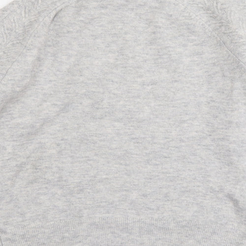 Marks and Spencer Womens Grey Round Neck Acrylic Pullover Jumper Size L