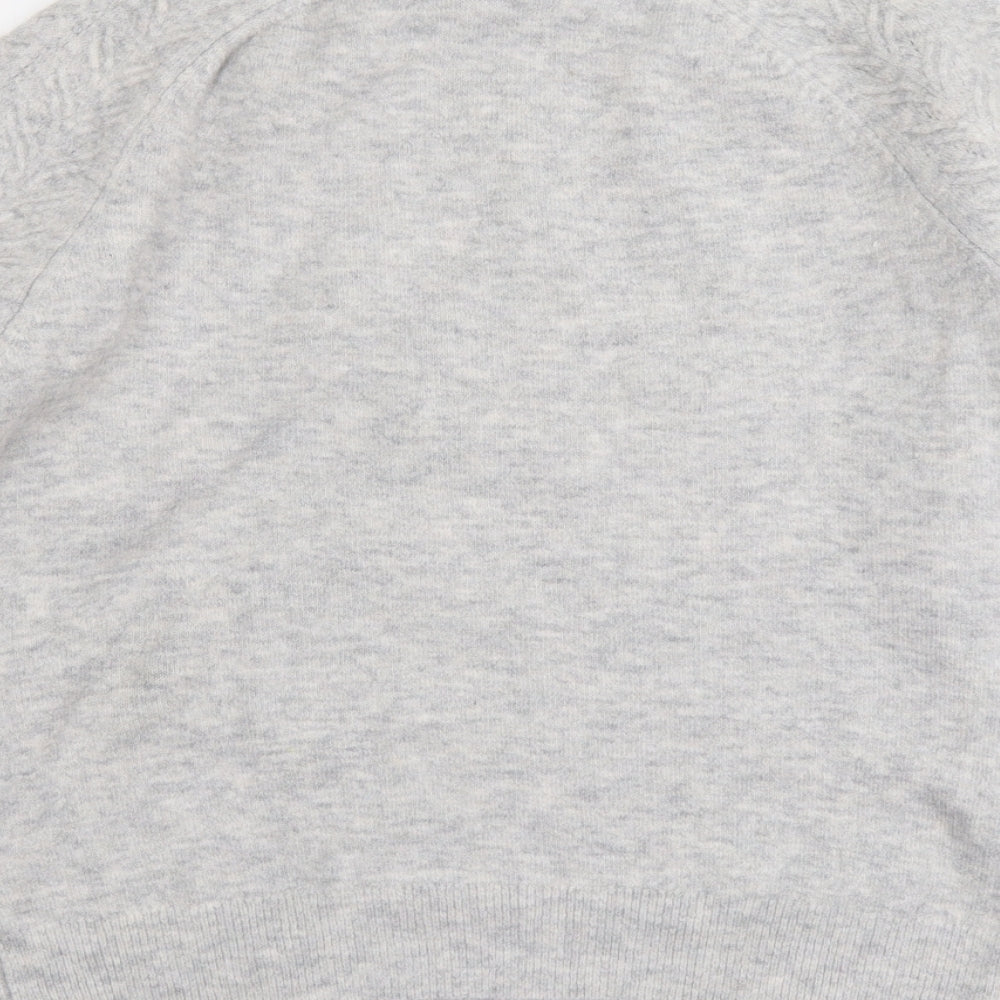 Marks and Spencer Womens Grey Round Neck Acrylic Pullover Jumper Size L