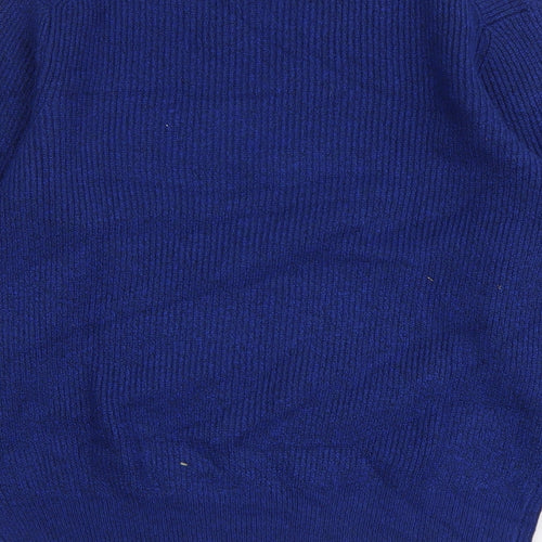 Marks and Spencer Mens Blue Round Neck Polyamide Pullover Jumper Size L Long Sleeve