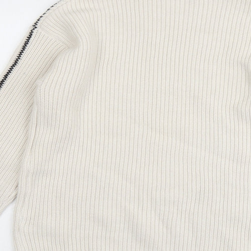Marks and Spencer Womens Beige High Neck Polyester Pullover Jumper Size S