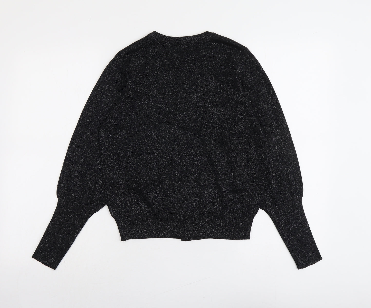 Marks and Spencer Womens Black Round Neck Viscose Cardigan Jumper Size 10