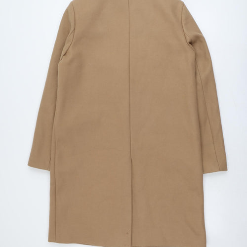 Marks and Spencer Womens Beige Overcoat Coat Size 12 Snap