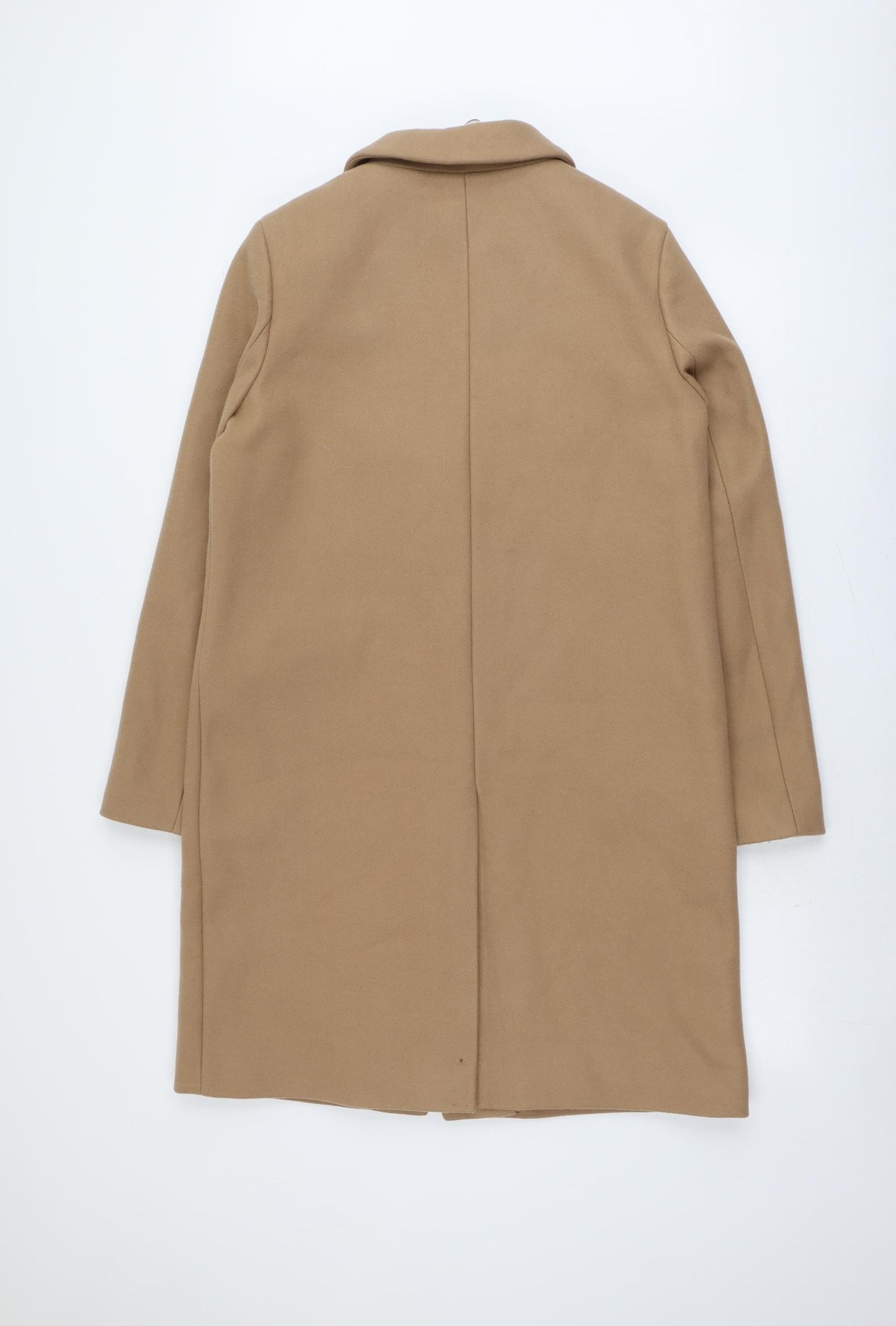 Marks and Spencer Womens Beige Overcoat Coat Size 12 Snap