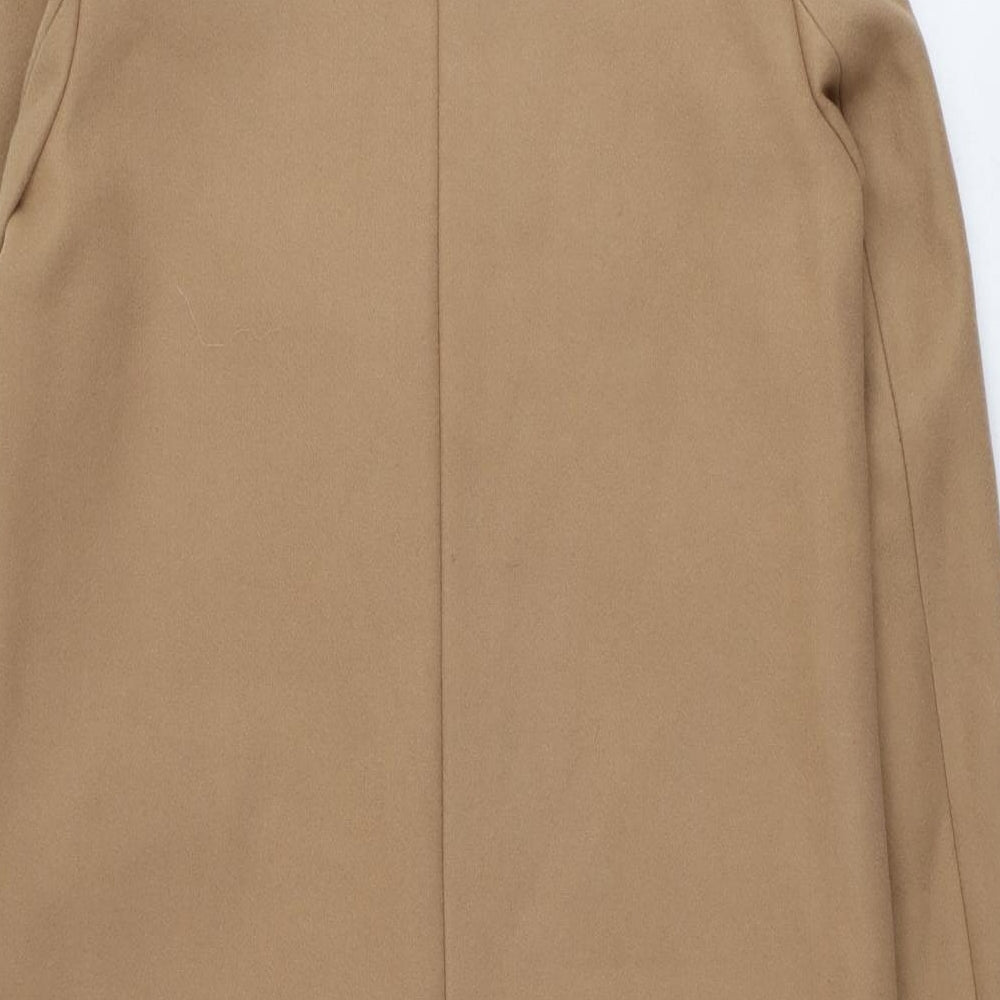 Marks and Spencer Womens Beige Overcoat Coat Size 12 Snap