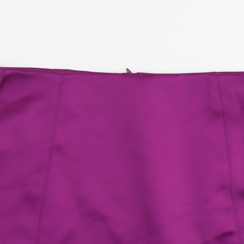 Marks and Spencer Womens Purple Polyester A-Line Skirt Size 12 Zip