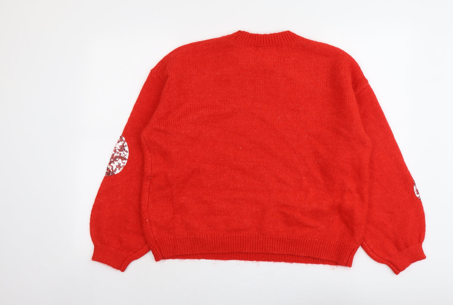 Marks and Spencer Womens Red Round Neck Acrylic Pullover Jumper Size XL