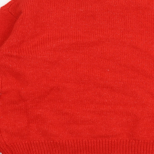 Marks and Spencer Womens Red Round Neck Acrylic Pullover Jumper Size XL