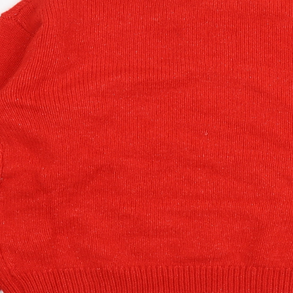 Marks and Spencer Womens Red Round Neck Acrylic Pullover Jumper Size XL