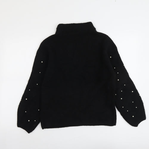 Marks and Spencer Womens Black High Neck Acrylic Pullover Jumper Size S