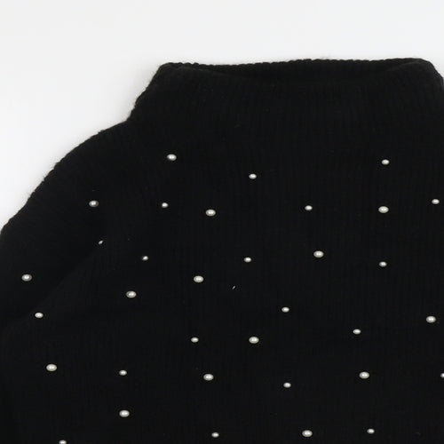 Marks and Spencer Womens Black High Neck Acrylic Pullover Jumper Size S