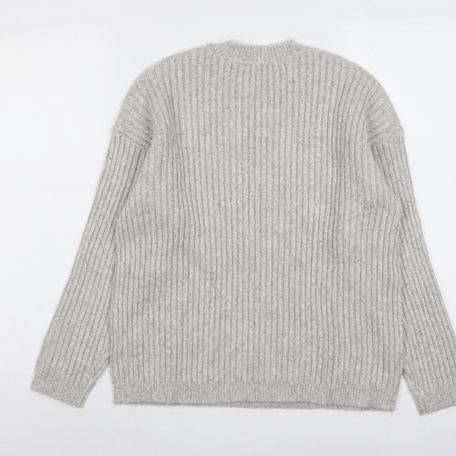 Marks and Spencer Womens Grey Round Neck Polyester Pullover Jumper Size M