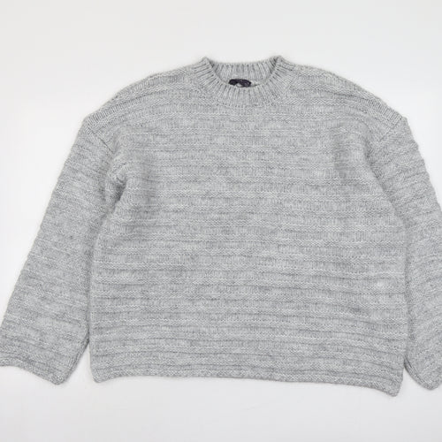 Marks and Spencer Womens Grey Round Neck Acrylic Pullover Jumper Size XL