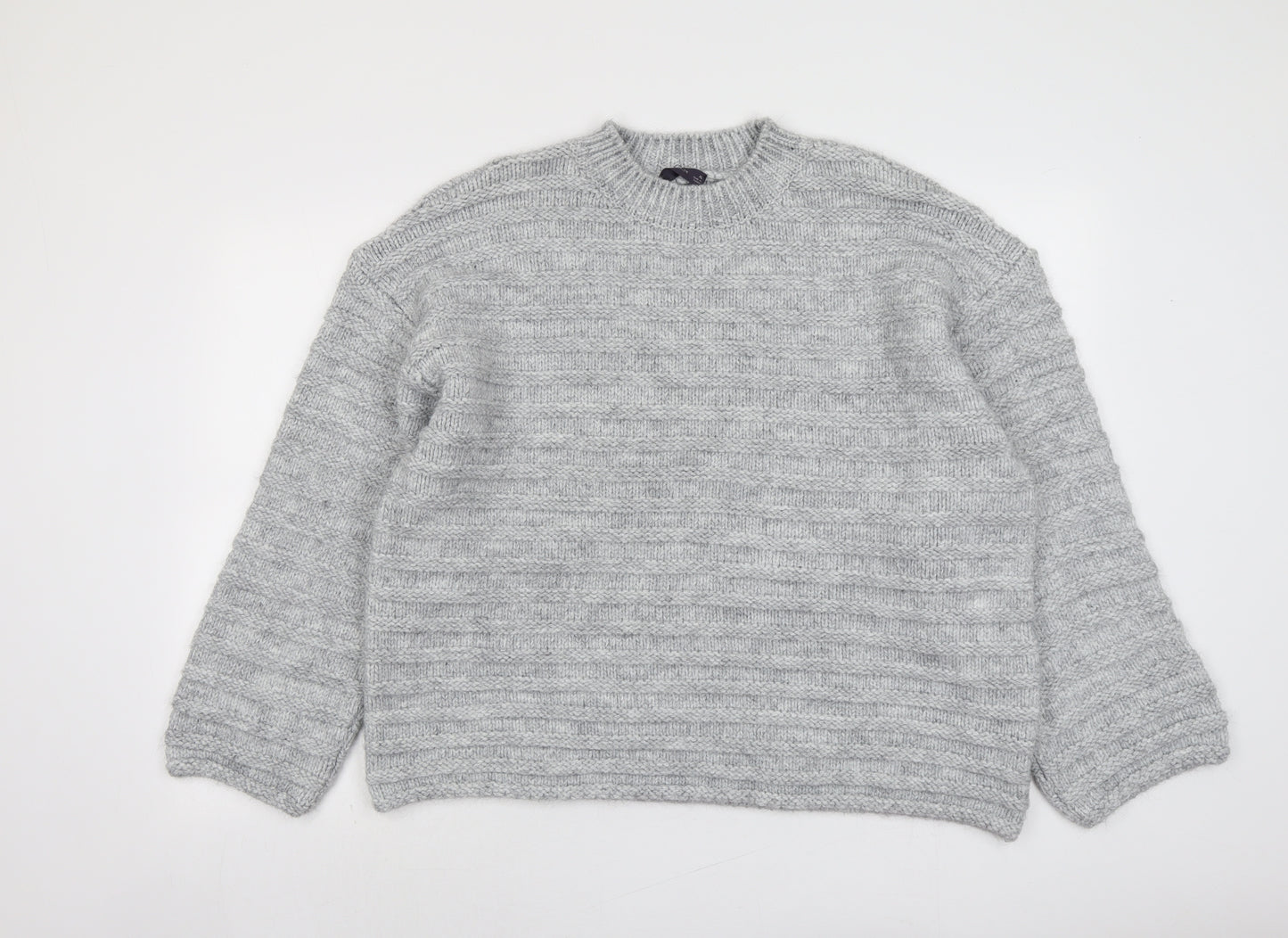 Marks and Spencer Womens Grey Round Neck Acrylic Pullover Jumper Size XL