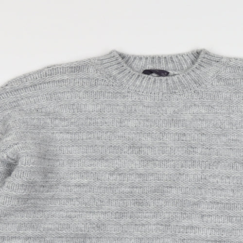 Marks and Spencer Womens Grey Round Neck Acrylic Pullover Jumper Size XL