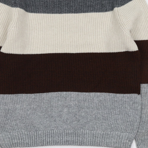 Marks and Spencer Mens Multicoloured Round Neck Polyester Pullover Jumper Size L Long Sleeve - Colourblock