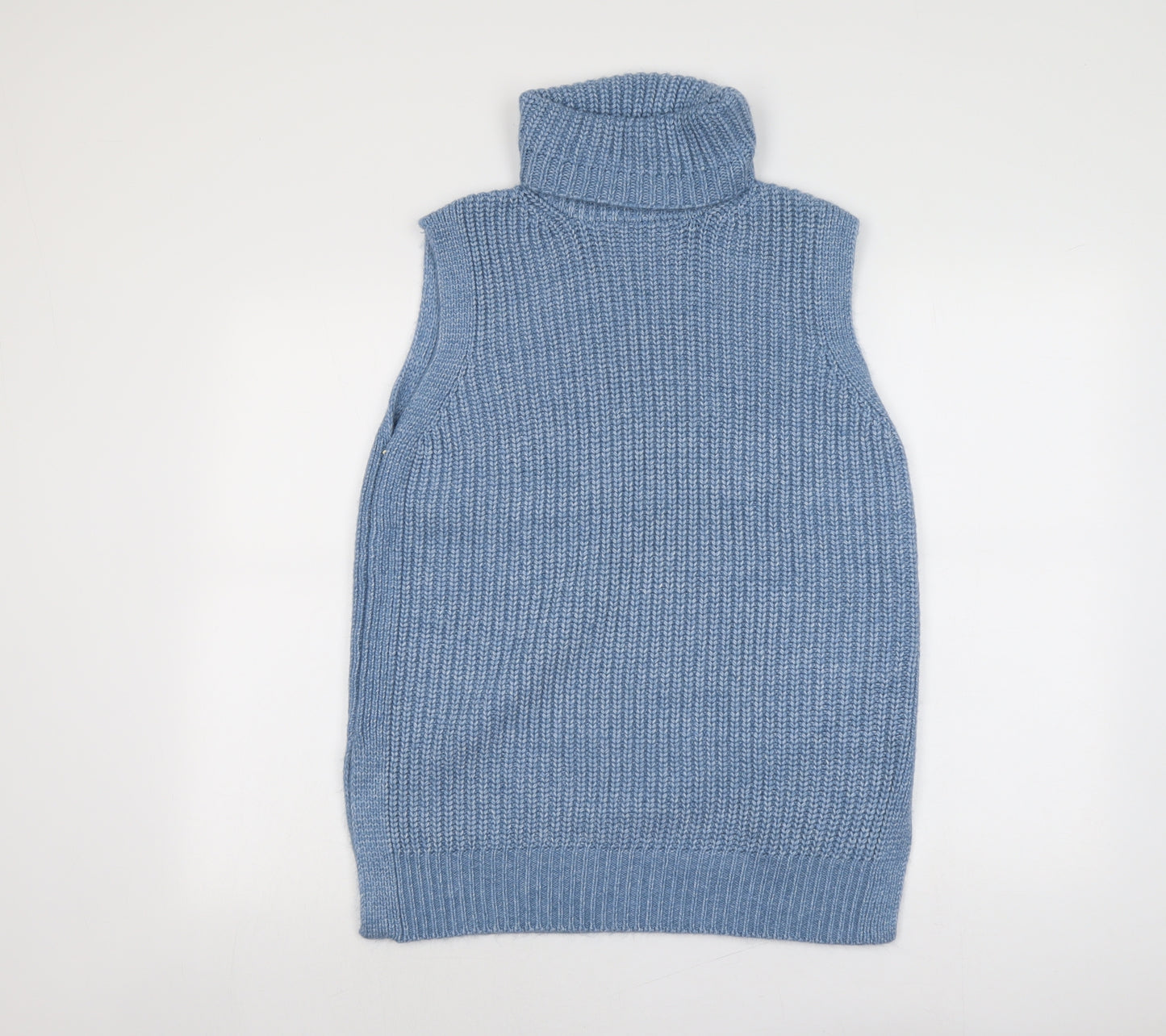 Marks and Spencer Womens Blue Roll Neck Polyester Pullover Jumper Size M