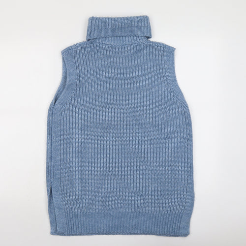 Marks and Spencer Womens Blue Roll Neck Polyester Pullover Jumper Size M