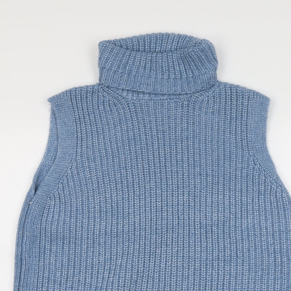 Marks and Spencer Womens Blue Roll Neck Polyester Pullover Jumper Size M