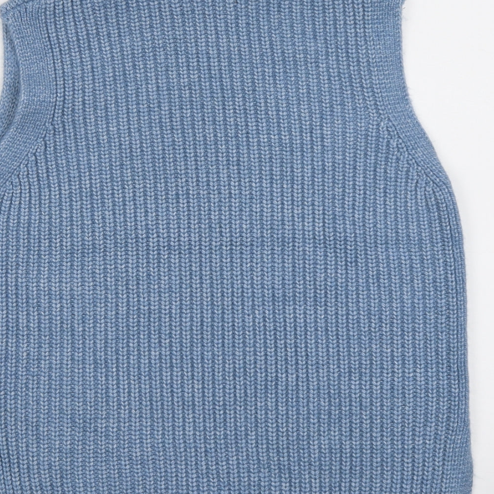 Marks and Spencer Womens Blue Roll Neck Polyester Pullover Jumper Size M