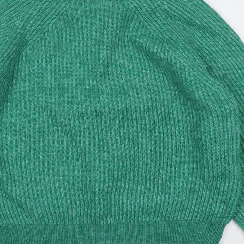 Marks and Spencer Womens Green Collared Acrylic Pullover Jumper Size M