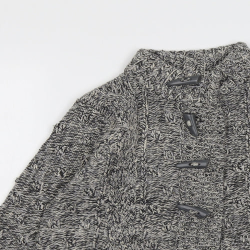 Debenhams Womens Grey High Neck Acrylic Cardigan Jumper Size 12