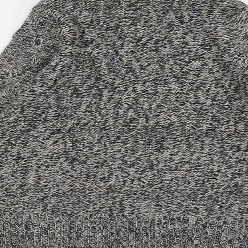 Debenhams Womens Grey High Neck Acrylic Cardigan Jumper Size 12