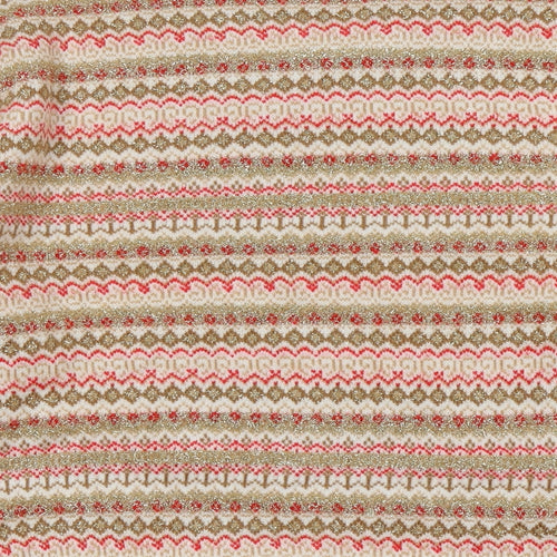 Marks and Spencer Womens Multicoloured Round Neck Geometric Acrylic Pullover Jumper Size XL