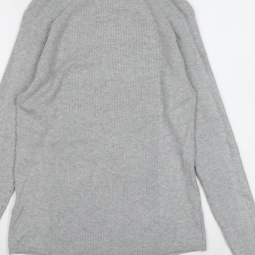 Marks and Spencer Womens Grey High Neck Viscose Pullover Jumper Size 10