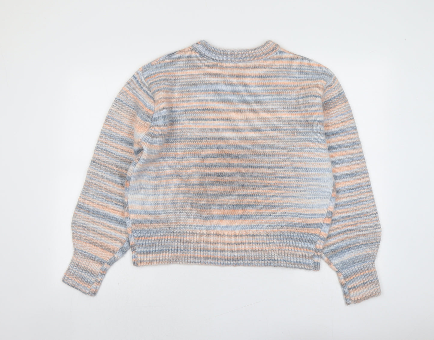 Marks and Spencer Womens Multicoloured Round Neck Striped Acrylic Pullover Jumper Size M