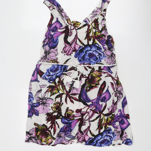 NEXT Womens Multicoloured Floral Viscose Tank Dress Size 10 V-Neck Pullover