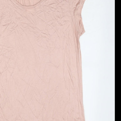 Body Flirt Womens Pink Viscose Basic T-Shirt Size M Scoop Neck