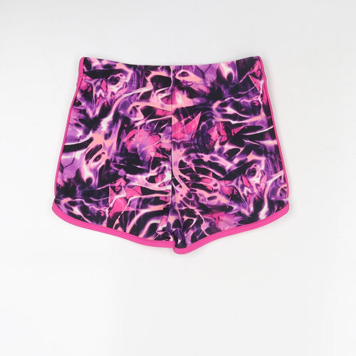 Arena Womens Purple Geometric Polyester Sweat Shorts Size 6 Regular