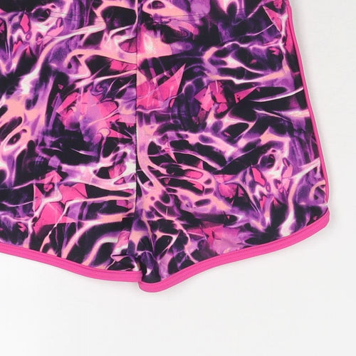 Arena Womens Purple Geometric Polyester Sweat Shorts Size 6 Regular