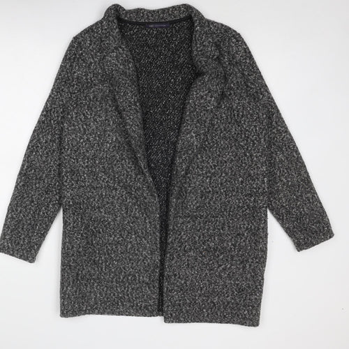 Marks and Spencer Womens Grey Geometric Overcoat Coat Size 14