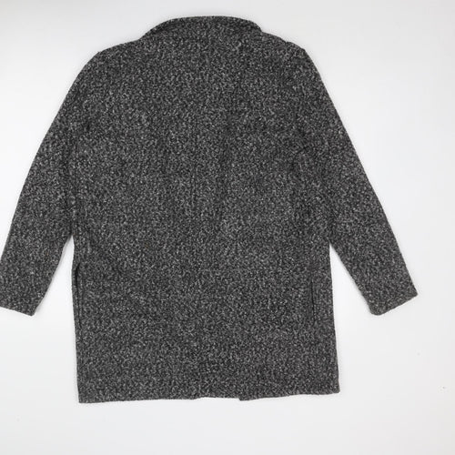 Marks and Spencer Womens Grey Geometric Overcoat Coat Size 14