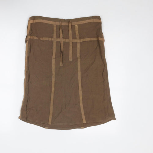 Part Two Womens Brown Polyester A-Line Skirt Size 10 Zip