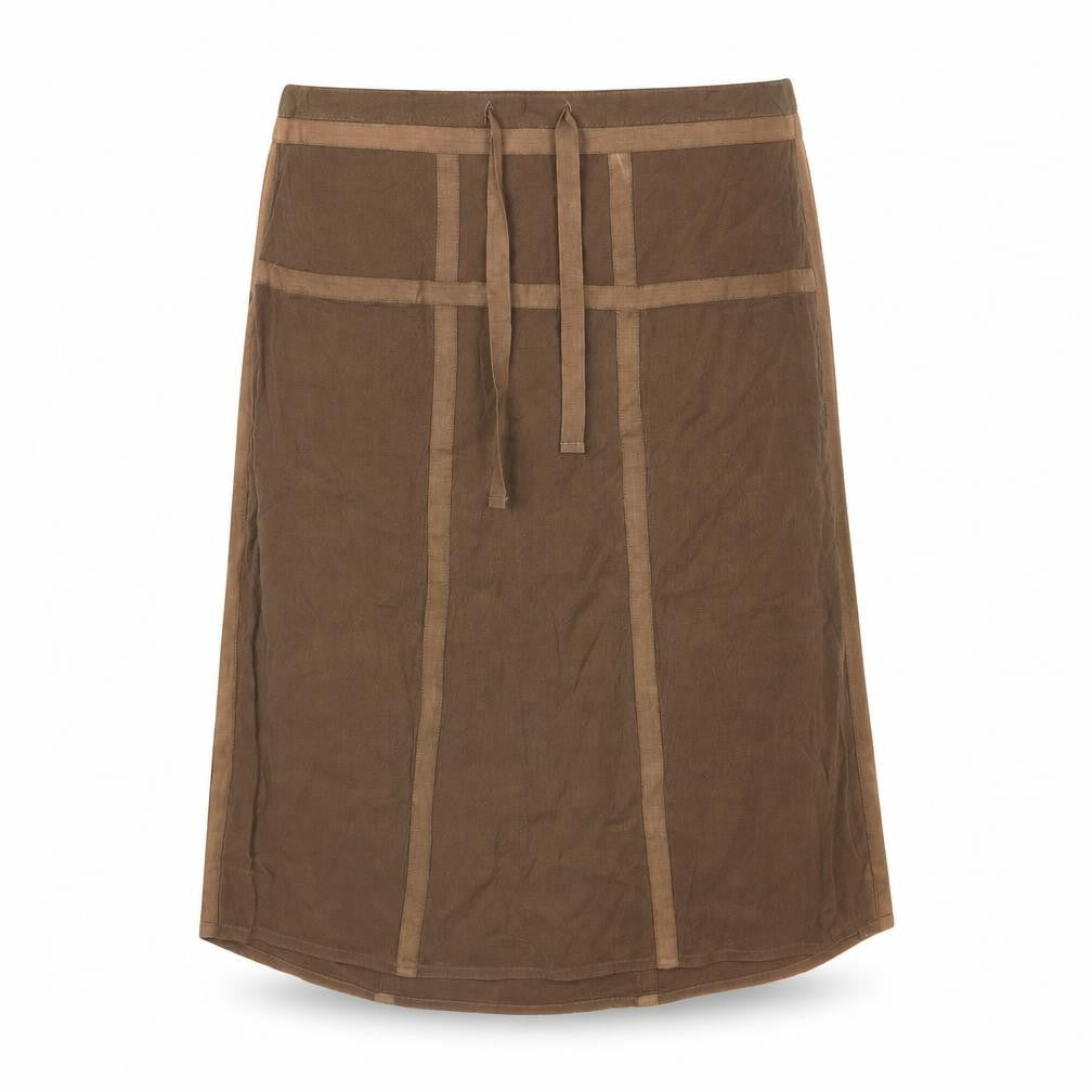 Front view of Part Two women’s brown polyester a-line skirt, size UK 10, zip