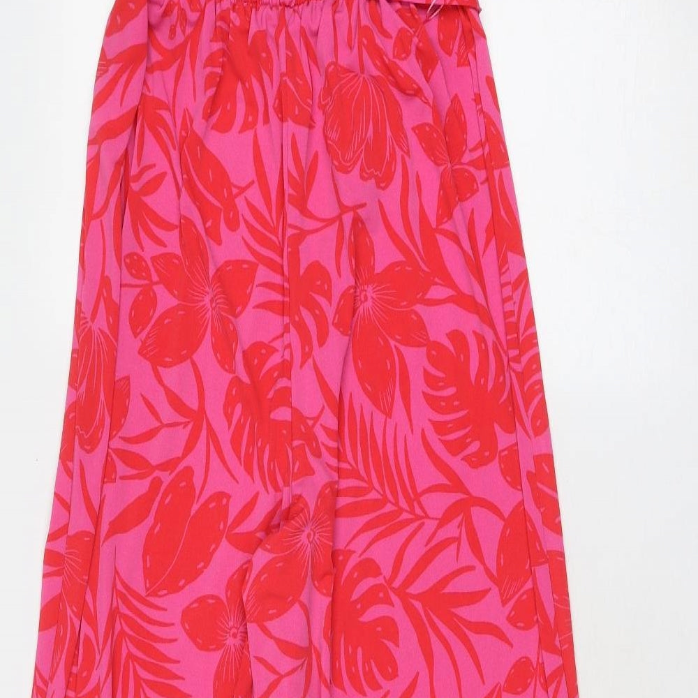 Et Vous Womens Pink Floral Polyester Jumpsuit One-Piece Size 10 Pullover