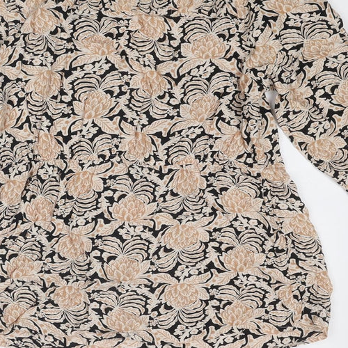 Fat Face Womens Beige Viscose Basic Blouse Size 8 V-Neck