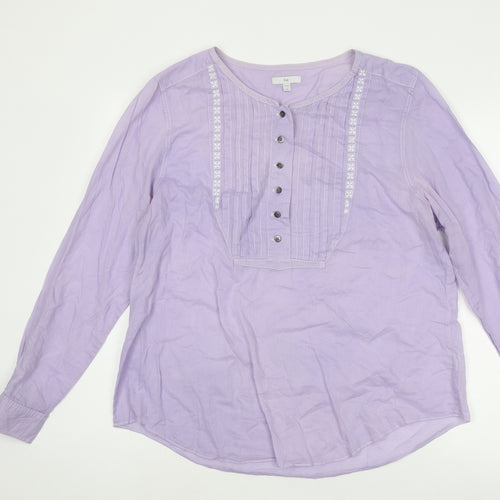 Gap Womens Purple Cotton Basic Blouse Size S Round Neck
