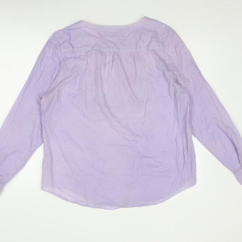 Gap Womens Purple Cotton Basic Blouse Size S Round Neck
