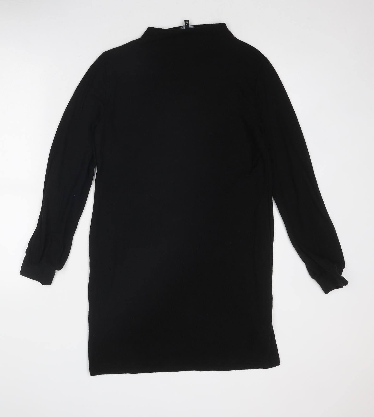 NEXT Womens Black Mock Neck Viscose Pullover Jumper Size 12