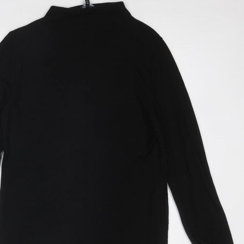 NEXT Womens Black Mock Neck Viscose Pullover Jumper Size 12
