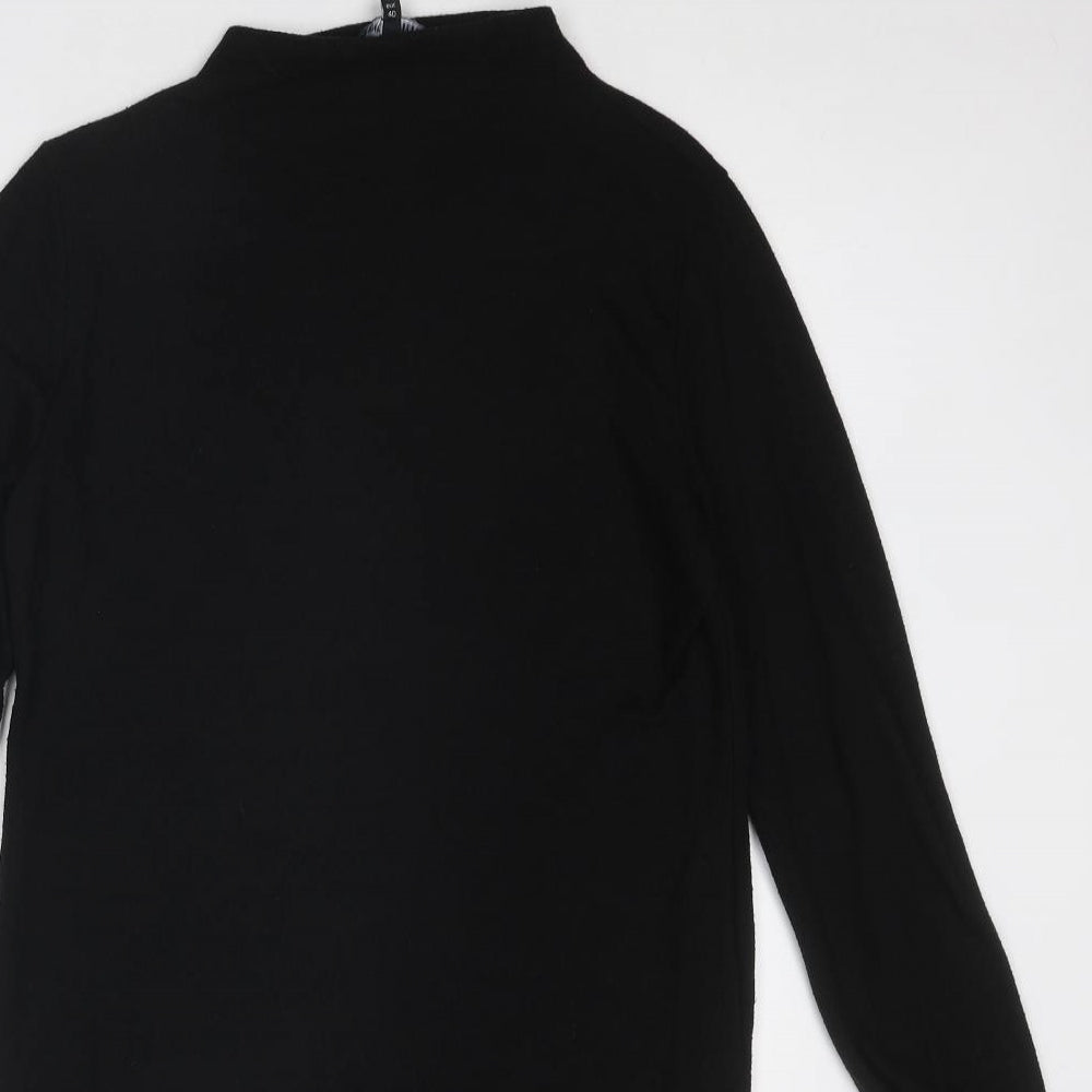 NEXT Womens Black Mock Neck Viscose Pullover Jumper Size 12