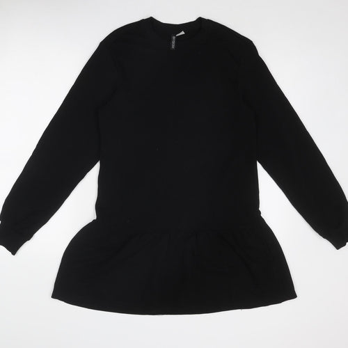 Divided by H&M Womens Black Cotton Jumper Dress Size XS Round Neck Pullover