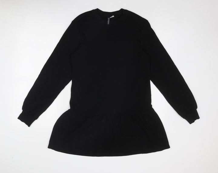 Divided by H&M Womens Black Cotton Jumper Dress Size XS Round Neck Pullover