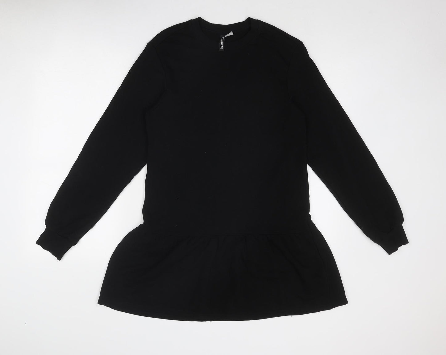 Divided by H&M Womens Black Cotton Jumper Dress Size XS Round Neck Pullover