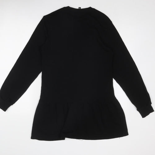 Divided by H&M Womens Black Cotton Jumper Dress Size XS Round Neck Pullover