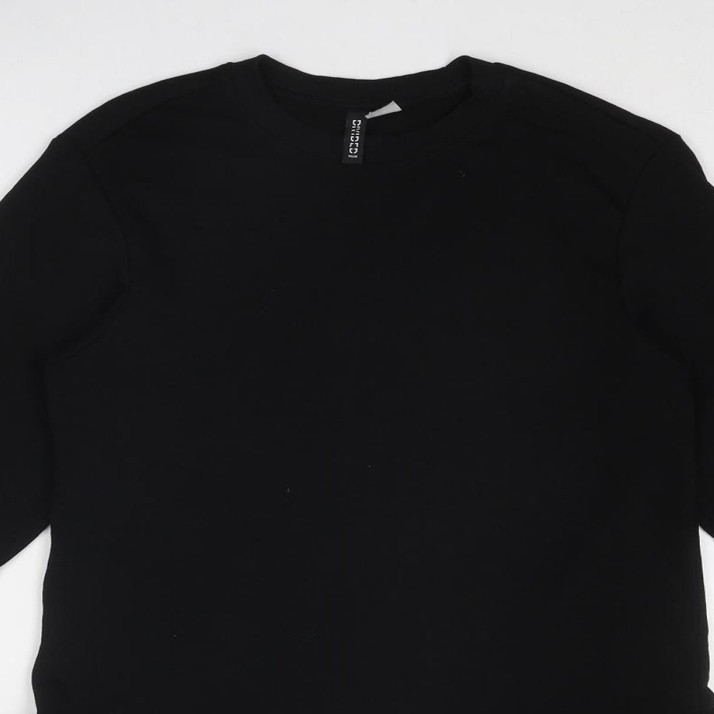 Divided by H&M Womens Black Cotton Jumper Dress Size XS Round Neck Pullover