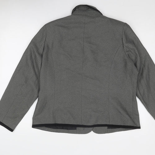 Special Collection Womens Grey Geometric Jacket Blazer Size 18 Button